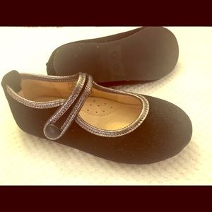 Little girl black suede shoes